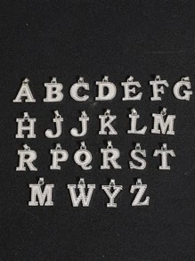 Vòng cổ mặt dây chuyền chữ cái nam - Bạc - Xem 2