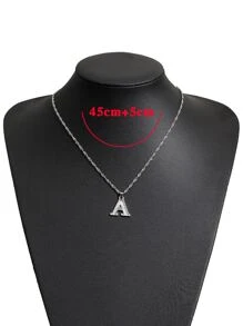 Vòng cổ mặt dây chuyền chữ cái nam - Bạc - Xem 3