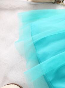 Baby Bow Front Mesh Overlay Cami Dress With Headband - Multicolor - View 5