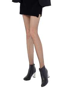 Solid Fishnet Tights - Black - View 3