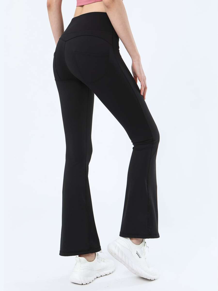 Quần Thể thao Nữ Túi màu trơn - màu đen - Xem 1