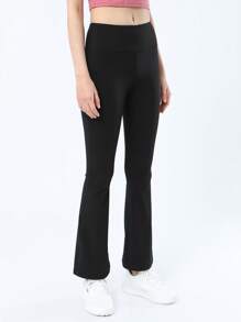 Quần Thể thao Nữ Túi màu trơn - màu đen - Xem 3