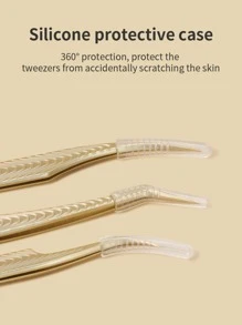 Glamlash 1pc MH-05 High-Grade 420 Stainless Steel Superhard Eyelash Extension Tweezer - Gold - View 5