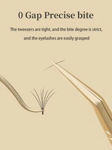 Glamlash 1pc MH-05 High-Grade 420 Stainless Steel Superhard Eyelash Extension Tweezer - Gold - View 3