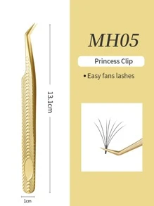 Glamlash 1pc MH-05 High-Grade 420 Stainless Steel Superhard Eyelash Extension Tweezer - Gold - View 1