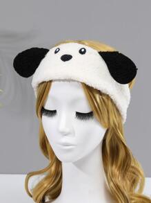 Diadema elástica con forma de perro para lavar la cara y maquillaje, unisex, 1 pieza - Beis - Ver 1