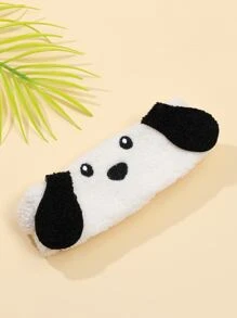 Diadema elástica con forma de perro para lavar la cara y maquillaje, unisex, 1 pieza - Beis - Ver 3