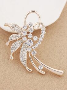 1入組魅力四射水鑽裝飾胸針適合女士日常裝飾 - 金色 - 查看 1