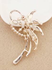 1入組魅力四射水鑽裝飾胸針適合女士日常裝飾 - 金色 - 查看 2