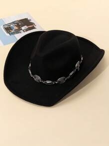 1 Phụ Nữ Trang Trí Hình Học Mũ Cao Bồi Thời Trang Cho Cuộc Sống Hàng Ngày - màu đen - Xem 2