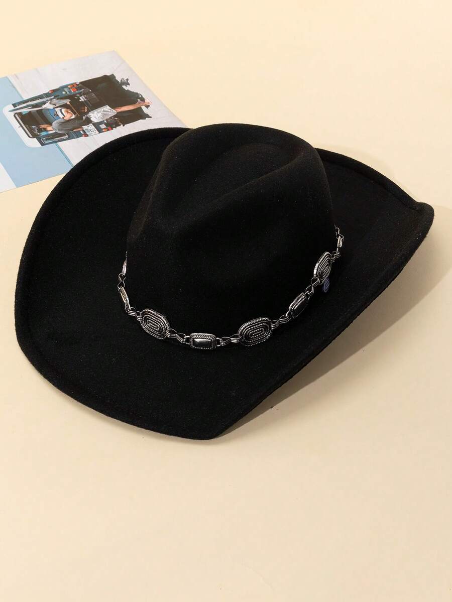 1 Phụ Nữ Trang Trí Hình Học Mũ Cao Bồi Thời Trang Cho Cuộc Sống Hàng Ngày