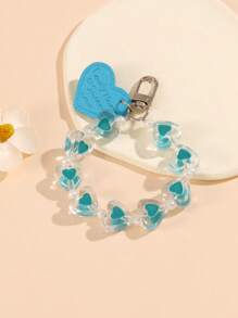 1pc Women Heart Charm Fashionable Keychain For Key Decoration - Multicolor - View 1