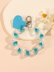 1pc Women Heart Charm Fashionable Keychain For Key Decoration - Multicolor - View 2