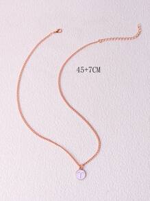 星座象徵細節圓形吊飾項鍊 - 金黃色 - 查看 3