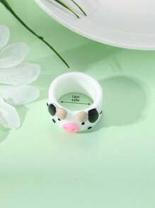 Anillo con dibujos animados con diseño de vaca - Multicolor - Ver 3