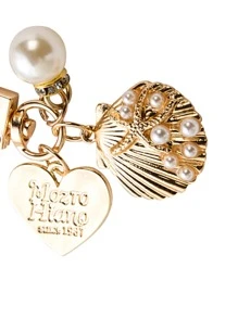 1 Nữ Ngọc Trai Giả Trang Trí Trái Tim & Vỏ Charm Móc Khóa Thời Trang Trang Trí Chìa Khóa - Vàng - Xem 3