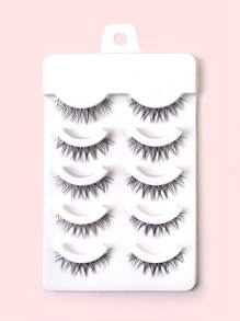 Homaylash 5對超長假睫毛 - 黑色 - 查看 1