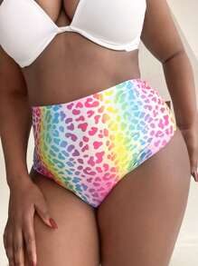 Plus Leopard Print Ombre Panty - Multicolor - View 3