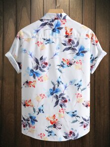 Manfinity RSRT 男士印花襯衫不帶T恤 - 白色 - 查看 2