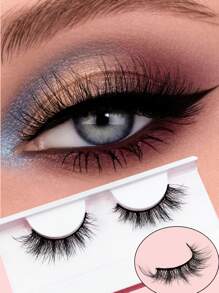 1對15mm自然分離式假睫毛 - 黑色 - 查看 1