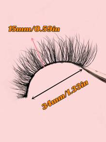 1對15mm自然分離式假睫毛 - 黑色 - 查看 5