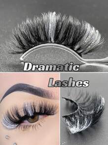 1pair Shinny Glitter Volumized False Eyelashes - Multicolor - View 2