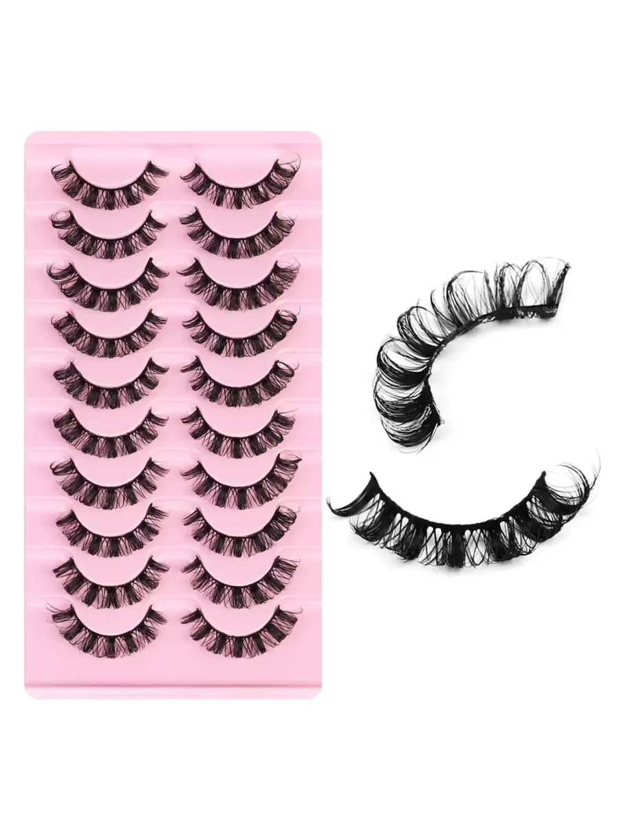 10pairs Volumized Faux Mink False Eyelashes Strip Lashes, Lashes, Eyelashes, Fake Lashes