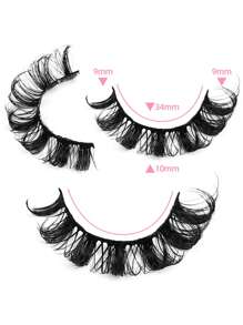 10pairs Volumized Faux Mink False Eyelashes Strip Lashes, Lashes, Eyelashes, Fake Lashes
