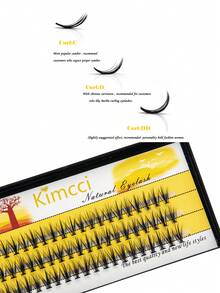 KIMCCI 1 hộp Mi giả rời 20D 9mm 0.07 - màu đen - Xem 2