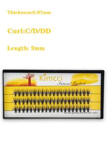 KIMCCI 1 hộp Mi giả rời 20D 9mm 0.07 - màu đen - Xem 3