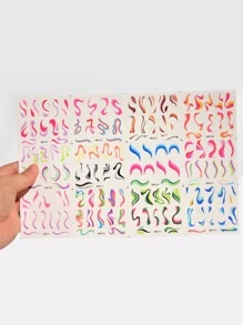 4 Tấm Pastel Pháp Dòng Móng Nước Decal Xoáy Nhiều Màu Sắc Móng Tay Nghệ Thuật Dán Trang Trí Móng Tay - Nhiều màu - Xem 3