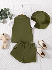 Bộ đồ Em bé Nút phía trước Hoạt hình - Nhiều màu - Xem 2