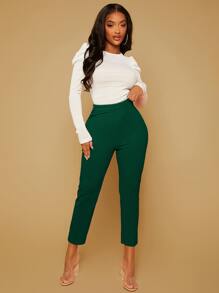 SHEIN SXY Summer Trousers Solid Color Work High Waist Trousers
