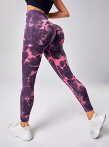 Quần Leggings Thể thao Nữ Cà vạt nhuộm - Màu tím - Xem 1