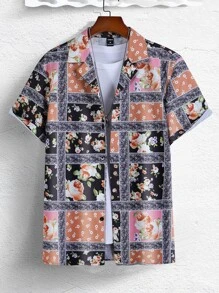 Manfinity Men Floral Print Shirt - Multicolor - View 1