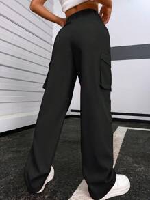 Lunelith SHEIN Lunessa Solid Flap Pocket Pants