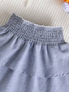 SHEIN Baby Two Layer Hem Skirt - Dusty Blue - View 3