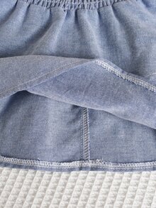 SHEIN Baby Two Layer Hem Skirt - Dusty Blue - View 6