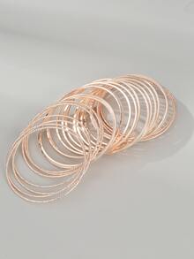 27 cái/bộ Vòng tay kết cấu thời trang dành cho phụ nữ để trang trí hàng ngày - Hoa hồng vàng - Xem 4
