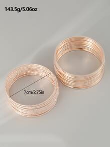 27 cái/bộ Vòng tay kết cấu thời trang dành cho phụ nữ để trang trí hàng ngày - Hoa hồng vàng - Xem 5