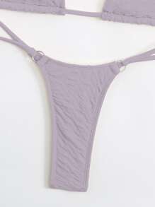 Swim SXY 单色比基尼套装吊带微三角文胸和丁字裤 2 件比基尼夏季海滩