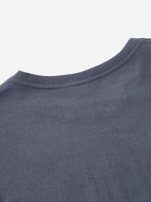 Autism Heroes 山圖案落肩袖超大號T恤 - 霧霾藍 - 查看 6