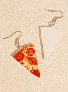 Pendientes con diseño de pizza - Marrón - Ver 2