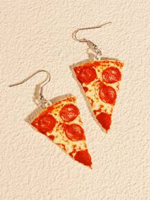 Pendientes con diseño de pizza - Marrón - Ver 5