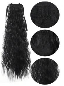 Phần mở rộng tóc tổng hợp đuôi ngựa xoăn cực dài - màu đen - Xem 6