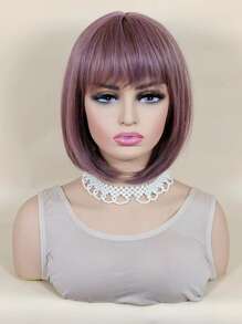短直筒人造假髮帶劉海 - 彩色 - 查看 1