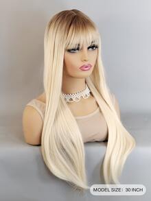 Tóc giả tổng hợp dài thẳng có tóc mái - Nhiều màu - Xem 3