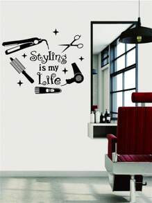 1入組標語圖案牆貼 - 黑色 - 查看 1