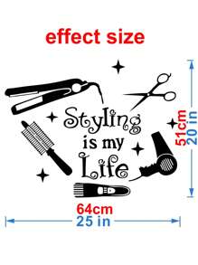 1入組標語圖案牆貼 - 黑色 - 查看 3