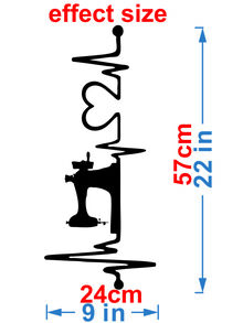 Sewing Machine Print Wall Sticker, Black Self Adhesive Wall Art Decoration Decal, For Home Decor - Black - View 4